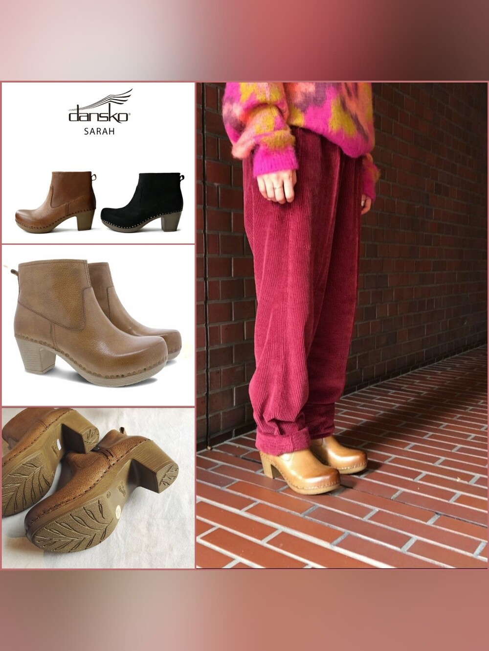 Dansko Sarah Clog Boot Ankle Bootie Heel Pump Zipper Honey Burnished Boho Gypsy